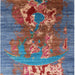 Square Mid-Century Modern Columbia Blue Oriental Rug, urb1786