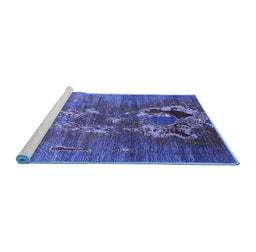 Sideview of Machine Washable Oriental Blue Industrial Rug, wshurb1786blu