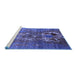 Sideview of Machine Washable Oriental Blue Industrial Rug, wshurb1786blu