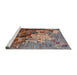 Sideview of Machine Washable Industrial Modern Chestnut Brown Rug, wshurb1787