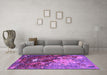 Machine Washable Oriental Purple Industrial Area Rugs in a Living Room, wshurb1787pur