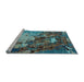 Sideview of Machine Washable Oriental Light Blue Industrial Rug, wshurb1787lblu