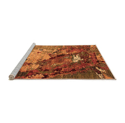 Sideview of Machine Washable Oriental Orange Industrial Area Rugs, wshurb1787org