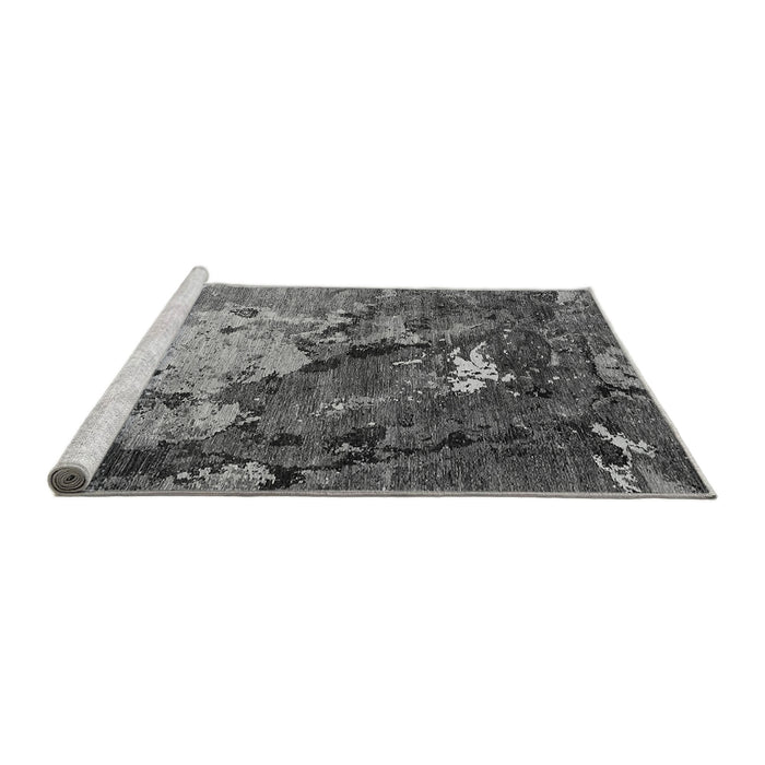 Sideview of Machine Washable Oriental Gray Industrial Rug, wshurb1787gry