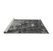 Sideview of Machine Washable Oriental Gray Industrial Rug, wshurb1787gry