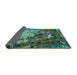 Sideview of Oriental Turquoise Industrial Rug, urb1787turq