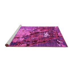 Sideview of Machine Washable Oriental Pink Industrial Rug, wshurb1787pnk