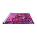 Sideview of Machine Washable Oriental Pink Industrial Rug, wshurb1787pnk