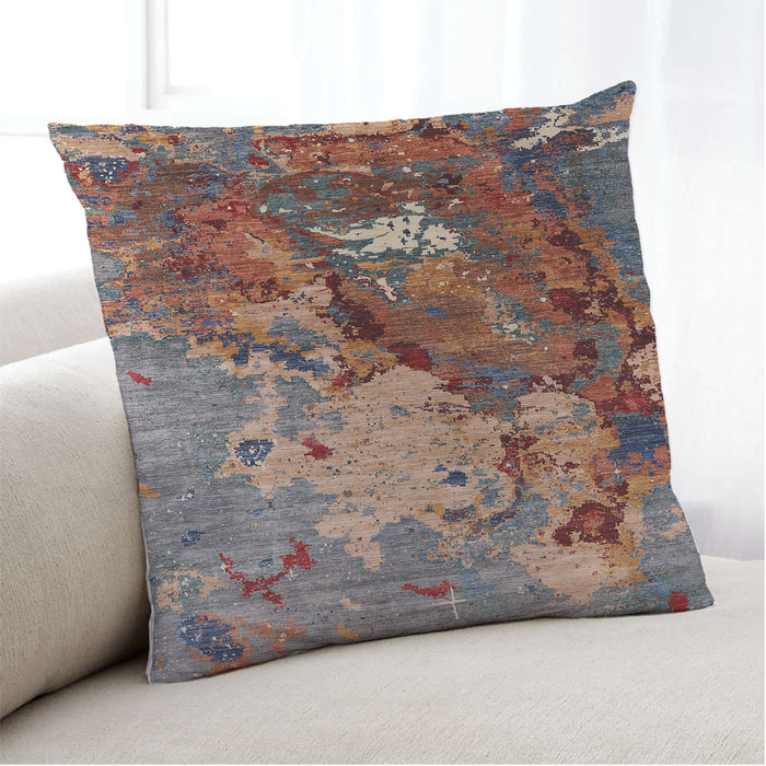 Lifestyle Image of Mid-Century Modern Urban Square Chestnut Brown Throw Pillow, 18 inch by 18 inch, pwurb1787