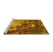 Sideview of Machine Washable Oriental Yellow Industrial Rug, wshurb1787yw