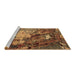 Sideview of Machine Washable Oriental Brown Industrial Rug, wshurb1787brn