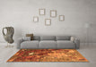 Machine Washable Oriental Orange Industrial Area Rugs in a Living Room, wshurb1787org