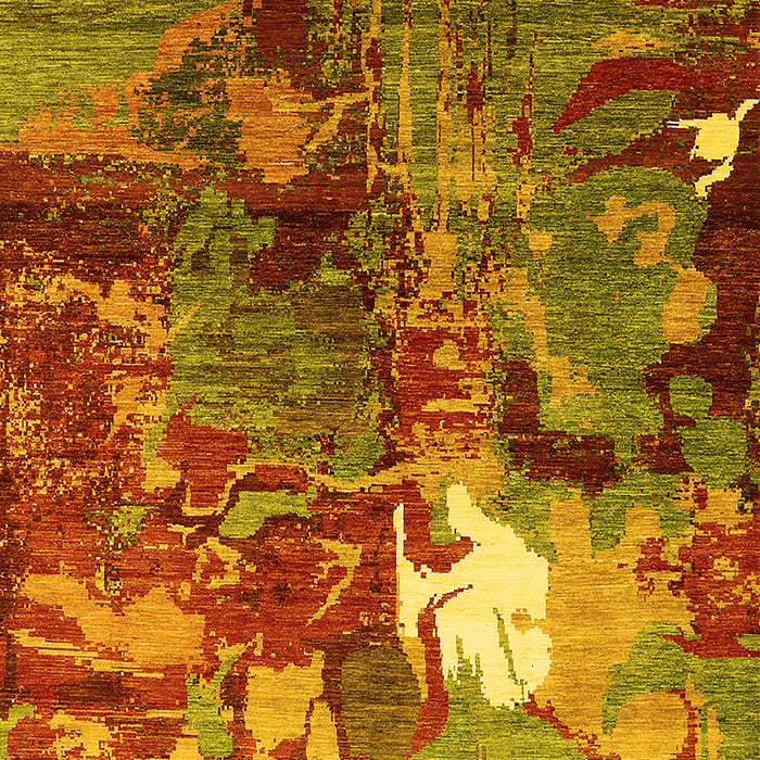 Oriental Yellow Industrial Rug, urb1788yw