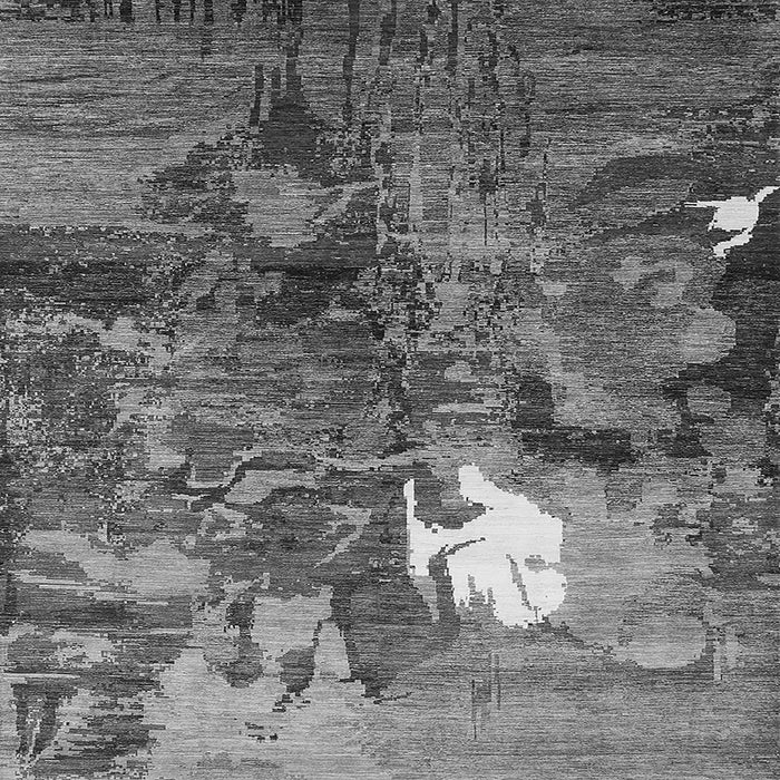 Square Machine Washable Oriental Gray Industrial Rug, wshurb1788gry