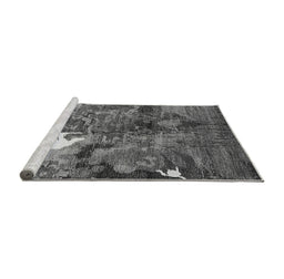 Sideview of Machine Washable Oriental Gray Industrial Rug, wshurb1788gry