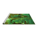 Sideview of Machine Washable Oriental Green Industrial Area Rugs, wshurb1788grn