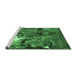 Sideview of Machine Washable Oriental Emerald Green Industrial Area Rugs, wshurb1788emgrn