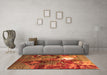 Machine Washable Oriental Orange Industrial Area Rugs in a Living Room, wshurb1788org