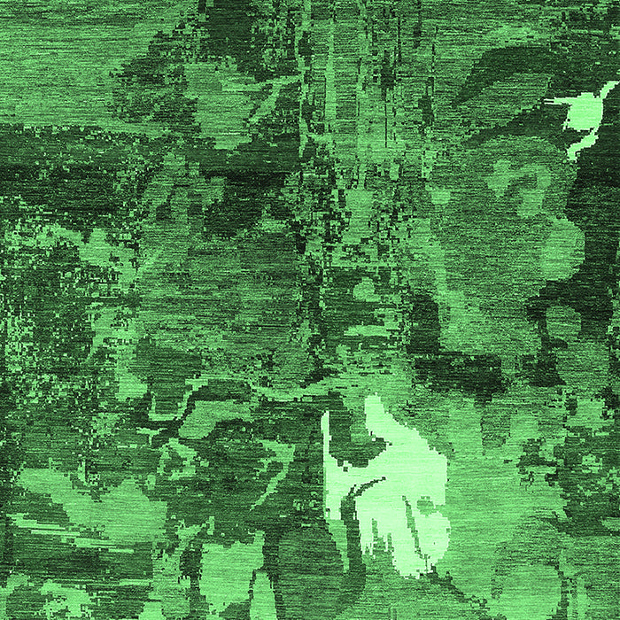 Machine Washable Oriental Emerald Green Industrial Area Rugs, wshurb1788emgrn