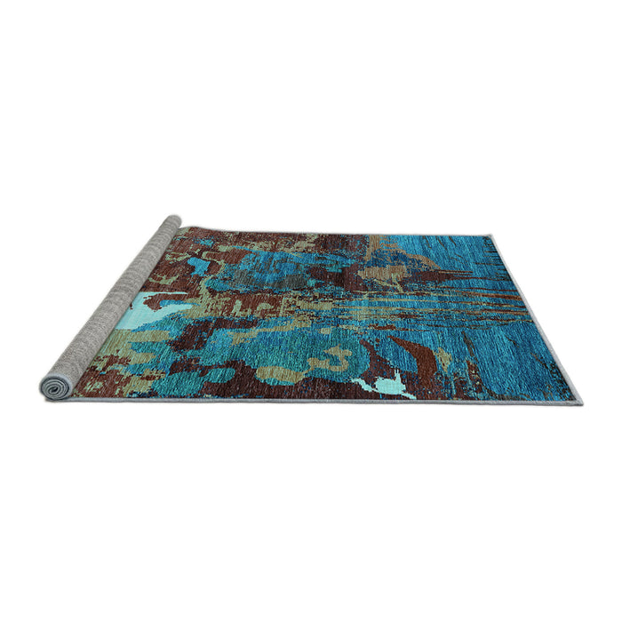 Sideview of Machine Washable Oriental Light Blue Industrial Rug, wshurb1788lblu