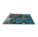 Sideview of Machine Washable Oriental Light Blue Industrial Rug, wshurb1788lblu