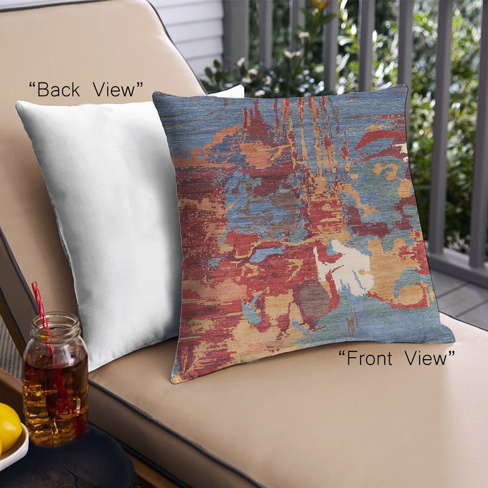 Front View of Mid-Century Modern Urban Square Gunmetal Gray Throw Pillow, 18 inch by 18 inch, pwurb1788