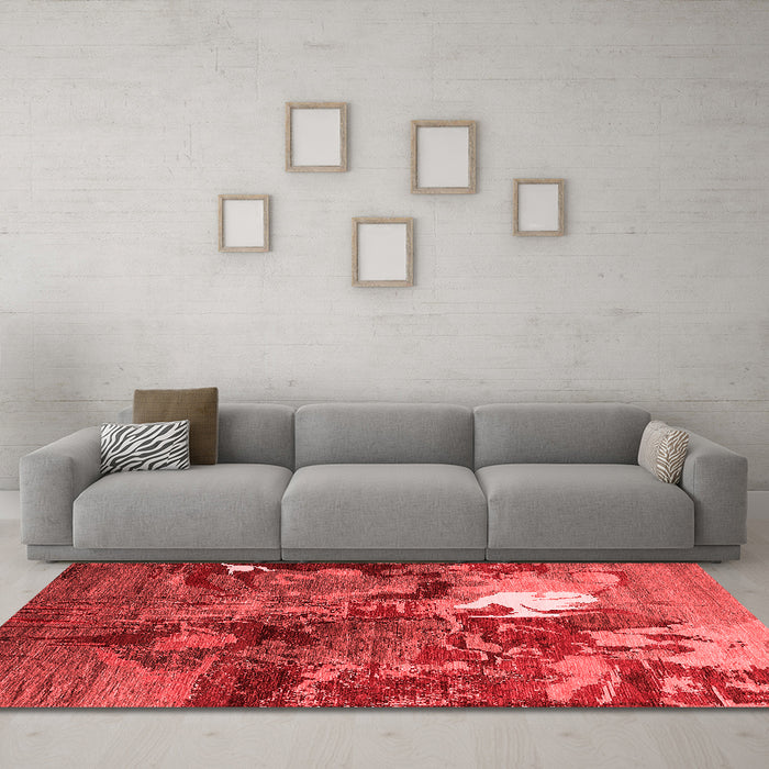 Industrial Red Washable Rugs
