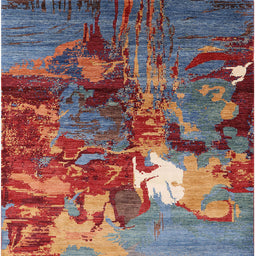 Square Machine Washable Industrial Modern Gunmetal Gray Rug, wshurb1788