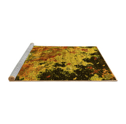 Sideview of Machine Washable Oriental Yellow Industrial Rug, wshurb1789yw