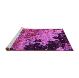 Sideview of Machine Washable Oriental Pink Industrial Rug, wshurb1789pnk