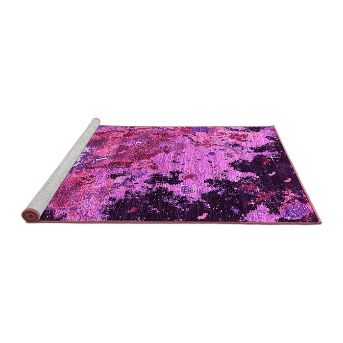 Sideview of Machine Washable Oriental Pink Industrial Rug, wshurb1789pnk