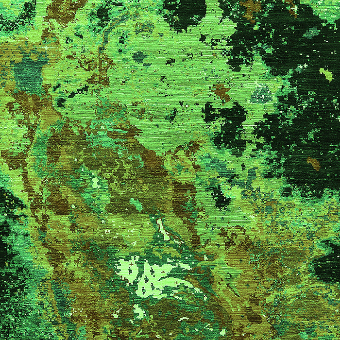 Machine Washable Oriental Green Industrial Area Rugs, wshurb1789grn