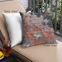 Front View of Mid-Century Modern Urban Square Rosy Pink Throw Pillow, 18 inch by 18 inch, pwurb1789