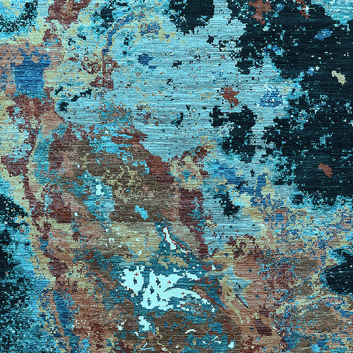 Machine Washable Oriental Light Blue Industrial Rug, wshurb1789lblu