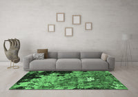 Machine Washable Oriental Emerald Green Industrial Rug, wshurb1789emgrn