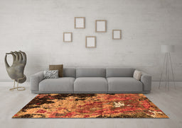 Machine Washable Oriental Orange Industrial Area Rugs in a Living Room, wshurb1789org