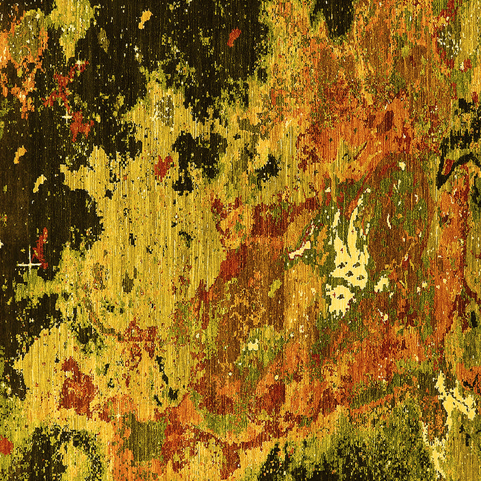 Square Oriental Yellow Industrial Rug, urb1789yw