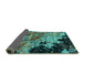 Sideview of Oriental Turquoise Industrial Rug, urb1789turq