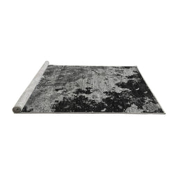 Sideview of Machine Washable Oriental Gray Industrial Rug, wshurb1789gry