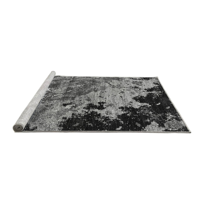 Sideview of Machine Washable Oriental Gray Industrial Rug, wshurb1789gry