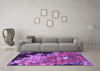 Machine Washable Oriental Purple Industrial Rug, wshurb1789pur