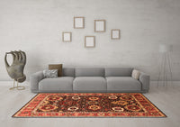 Machine Washable Oriental Orange Industrial Rug, wshurb1790org