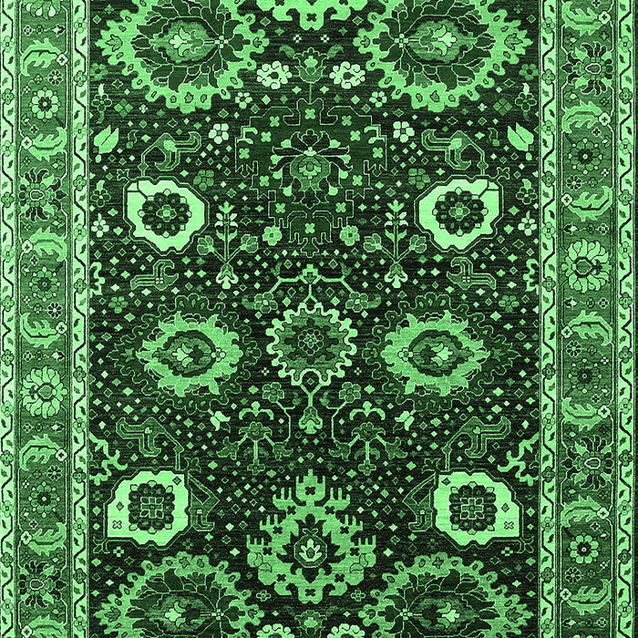 Machine Washable Oriental Emerald Green Industrial Area Rugs, wshurb1790emgrn
