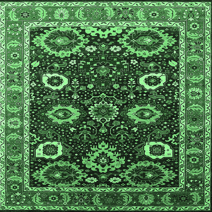 Square Oriental Emerald Green Industrial Rug, urb1790emgrn