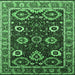 Square Oriental Emerald Green Industrial Rug, urb1790emgrn