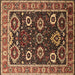 Square Machine Washable Oriental Brown Industrial Rug, wshurb1790brn