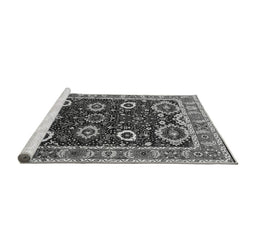 Sideview of Machine Washable Oriental Gray Industrial Rug, wshurb1790gry
