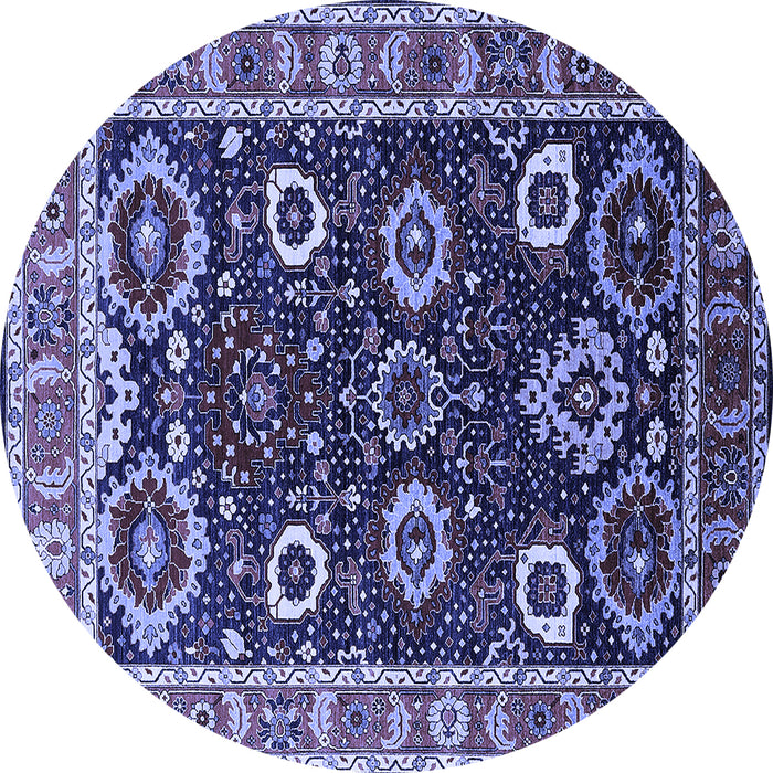 Round Oriental Blue Industrial Rug, urb1790blu