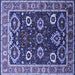 Square Machine Washable Oriental Blue Industrial Rug, wshurb1790blu