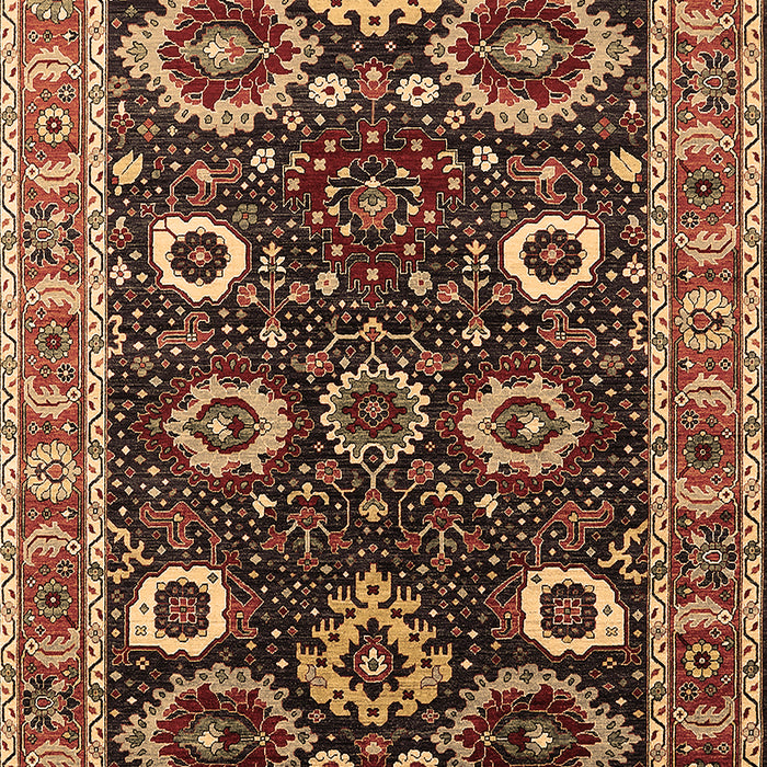 Machine Washable Oriental Brown Industrial Rug, wshurb1790brn